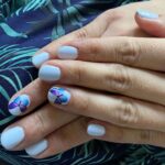 blue gel nails art