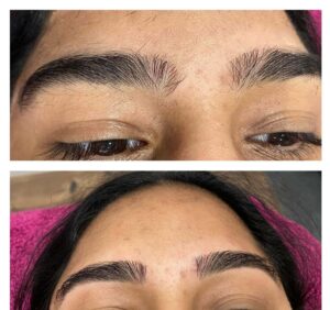 eyebrow threading before and after
