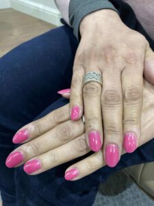 baby pink nails gel